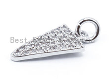 Load image into Gallery viewer, White CZ Micro Pave Triangle Charm for Necklace Bracelet, Cubic Zirconia Charms, 19x8mm,sku#F166