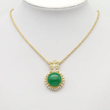 Load image into Gallery viewer, Large Green Jade CZ Butterfly Pendant, Sku#LX345