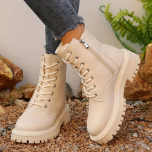Load image into Gallery viewer, Women's Motorcycle Ankle Boots - Chunky Heel Side Zipper Boots