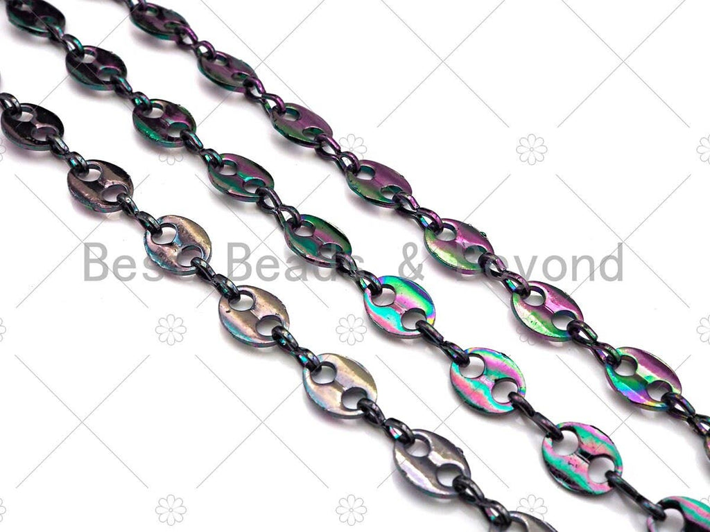 High Quality Rainbow Hand Made Oval Anchor / Mariner Chain,Wholesale bulk Chain, 7x9mm, sku#M338