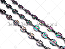 Load image into Gallery viewer, High Quality Rainbow Hand Made Oval Anchor / Mariner Chain,Wholesale bulk Chain, 7x9mm, sku#M338