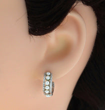Load image into Gallery viewer, CZ Pearl Huggie Earrings, Sku#B177