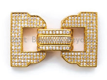 Load image into Gallery viewer, CZ Micro Pave Double D Shape Buckle Clasp, Pave Multi-Strands Connector, 35x21mm, sku#K11