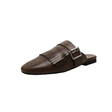 Load image into Gallery viewer, Women's Fringed Mule Sandals - Tassel Closed-Toe Slip-On Slides
