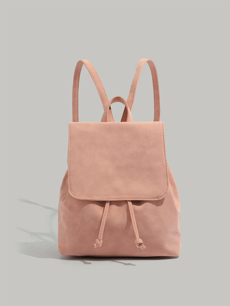 Retro Soft-Leather Tote Bag Minimalist Style | Brown & Pink
