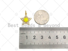 Load image into Gallery viewer, Gold Filled CZ Micro Pave Colorful Enamel Five Star Shape Pendant, 18K Gold Filled Charm, Necklace Bracelet Charm Pendant,15x17mm,Sku#B133