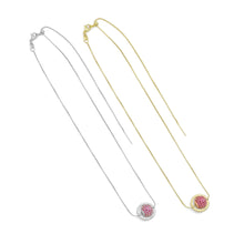 Load image into Gallery viewer, Gold Silver Chain Pink Planet Ball Pendant Necklace, Sku#A212