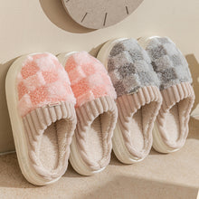 Load image into Gallery viewer, Plaid Plush Slippers for Women &amp; Men