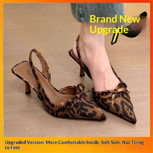 Load image into Gallery viewer, Women's Bow-Tie Pointed Toe Sandals - Elegant Pointed Toe Mid Heel Shoes