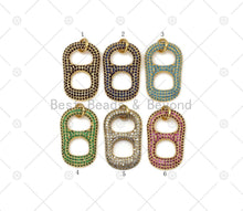 Load image into Gallery viewer, Colorful Micro Pave CZ Soda Pop Tab Shape Pendant,18K Gold Filled CZ Charm,Necklace Bracelet Charm Pendant,16x25mm,Sku#F1412