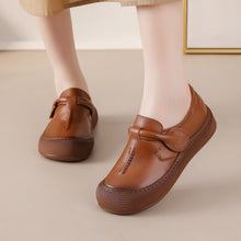 Load image into Gallery viewer, Women's Genuine Leather Slip-On Comfort Shoes | Velcro Vintage Casual Flat Shoes