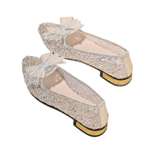 Load image into Gallery viewer, Women's Pointed Toe Mesh Bow Heels – Breathable Slip-On Chunky Low Heel Dress Shoes