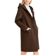 Load image into Gallery viewer, Womens Double-Faced Wool Coat With Hood