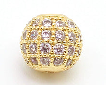 Load image into Gallery viewer, CZ Micro Pave Round Ball Bead, Cubic Zirconia Pave Beads, Shamballa Ball beads, CZ Pave Ball 4,6,8,10,12,16,18,24mm,sku#G306