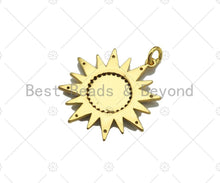 Load image into Gallery viewer, Colorful Enamel Pave Evil Eye On Sunflower Shape Pendant, Gold Enamel Flower Pendant, CZ Micro Pave Enamel Jewelry Findings,25x27mm,Sku#L443