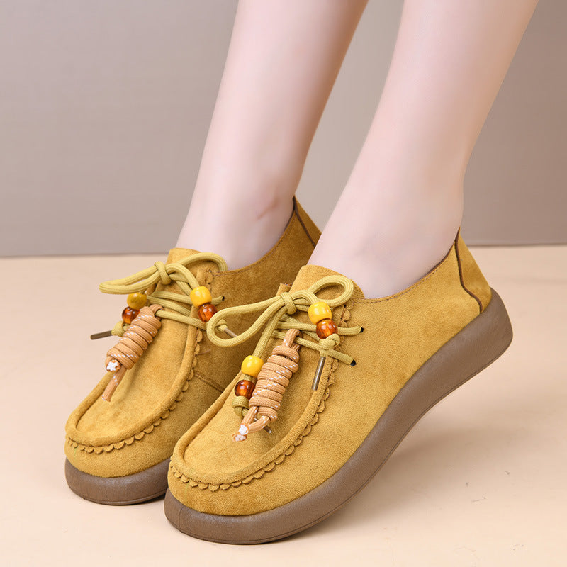 Vintage Beijing Style Women's Flats - Comfortable Low Heel Casual Shoes