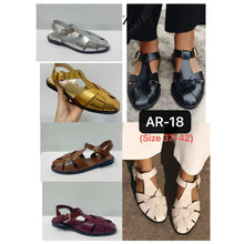 Load image into Gallery viewer, Women's Buckle Strap Mid-Heel Sandals | Round Toe Faux Leather Multi-Color