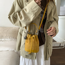 Load image into Gallery viewer, Women's Drawstring Bucket Bag | PU Leather Shoulder Bag with Adjustable Strap