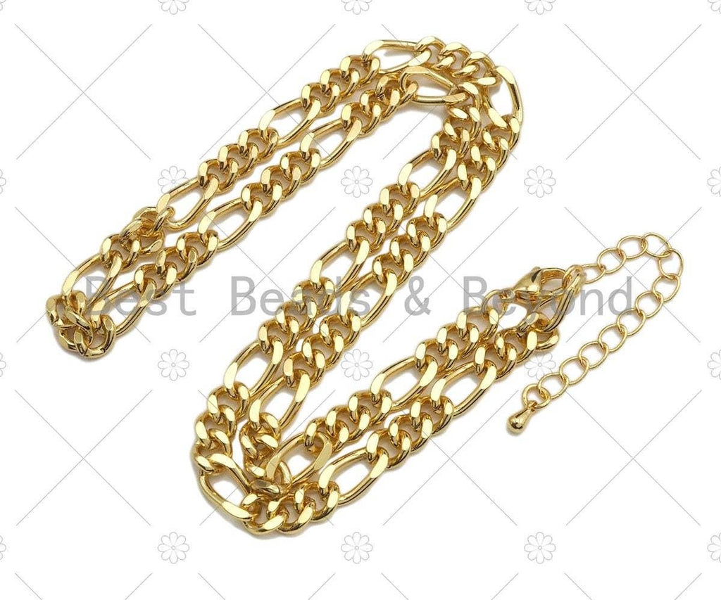 18 Flat Figaro Chain Necklace SKU#LD17
