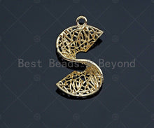 Load image into Gallery viewer, Filigree Gold Lacy Charm, Star/Clover/Cross/Leaf Brushed Gold Twisted Wire Charm Pendants for Earrings necklace making, sku#CP09