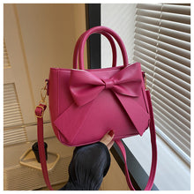 Load image into Gallery viewer, Retro Bow Square Crossbody Handbag - PU Leather Small Shoulder Bag for Women