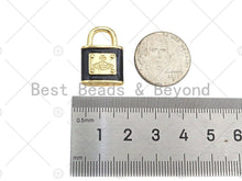 Load image into Gallery viewer, Gold Filled Colorful Enamel Lock Shape Pendant, 18K Gold Filled Lock Enamel Charm, Enaeml Jewelry,15x22mm,Sku#LK361
