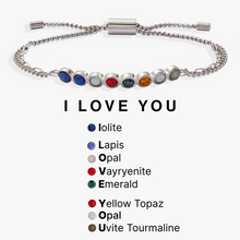 Load image into Gallery viewer, 'I Love You' Hidden Message Acrostic Bolo Bracelet