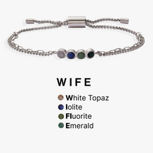 Load image into Gallery viewer, Wife Hidden Message Acrostic Bolo Bracelet