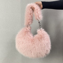 Load image into Gallery viewer, Plush Bucket Crossbody Bag – Adjustable Strap, Clasp Closure
