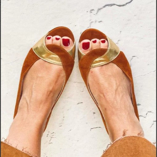 Women's Summer Flat Sandals - Fishmouth Buckle Strap Colorblock Casual Shoes