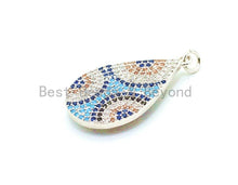 Load image into Gallery viewer, CZ Micro Pave Mixed Color Teardrop Evil Eyes Pendant,Cubic Zirconia Pendant,17x32mm, Sku#F14