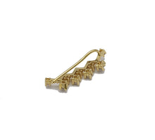 Load image into Gallery viewer, Gold CZ Ear Climber Earrings, Wave Earrings, Sku#B226