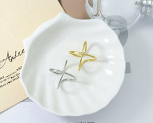 Load image into Gallery viewer, CZ Cross Adjustable Ring, Sku#B185