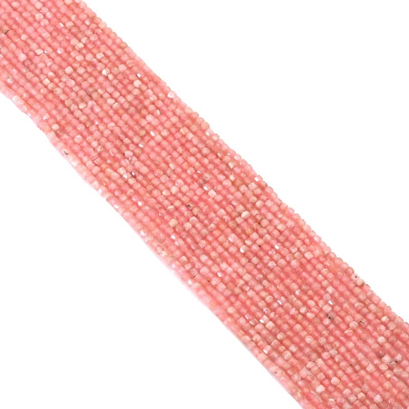Genuine Rhodochrosite Faceted Cube Beads, 2.5mm, Sku#U1530