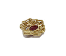 Load image into Gallery viewer, Fuchsia CZ Rose Flower Frame Charm, Sku#LK750
