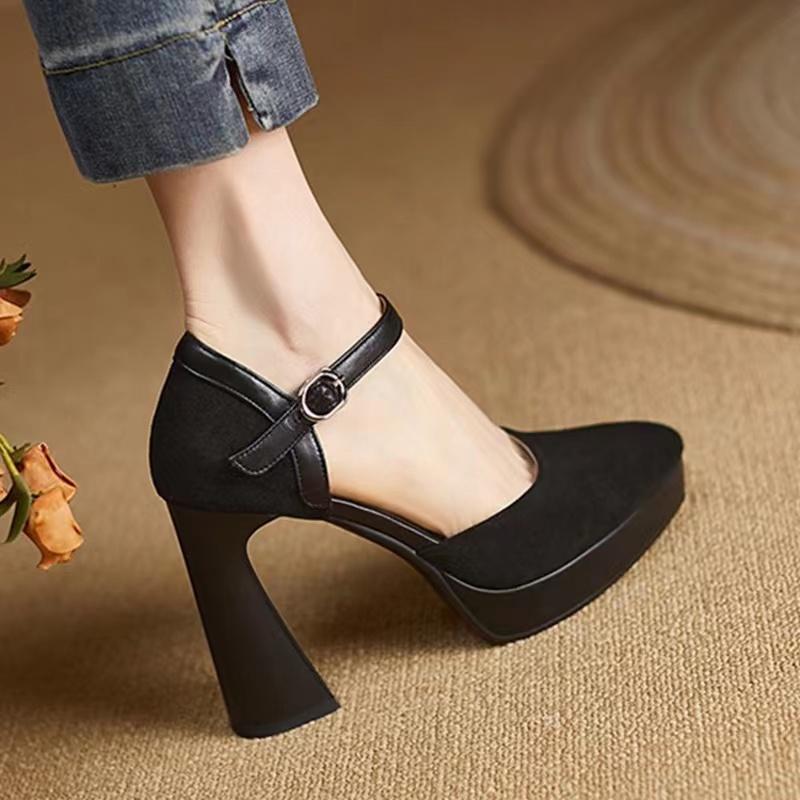 Women's Pointed-Toe Chunky Heel Sandals | Closed-Toe Block Heels