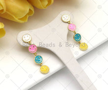 Load image into Gallery viewer, Colorful Enamel Smiley Face Shape Latch Back Earrings, X285