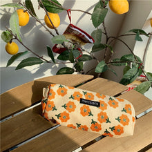 Load image into Gallery viewer, Corduroy Pencil Case Makeup Bag - Korean Style Retro Floral Canvas Pouch for Students