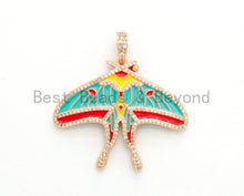 Load image into Gallery viewer, NEW Enamel Colorful Kite Shape Pendant,CZ Micro Pave Oil Drop Kite pendant,Enamel pendant,Enamel Jewelry,35x41mm,sku#F588