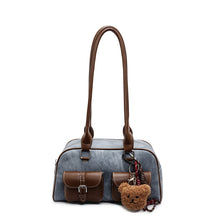 Load image into Gallery viewer, Retro Color-Block Boston Handbag | Chic PU Leather Crossbody Bag for Women | Sarah Express