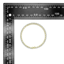 Load image into Gallery viewer, Gold Silver Rectangle CZ Adjustable Bracelet with Ball End, Sku#A443