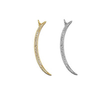 Load image into Gallery viewer, CZ Gold Silver Cresent Moon Shape Charm, Sku#F1511