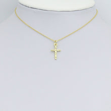 Load image into Gallery viewer, Hammered Gold Cross Charm Pendant,Sku#LX857