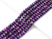 Load image into Gallery viewer, High Quality Purple Rondelle Faceted Tiger Eye Beads, Sku#UA261