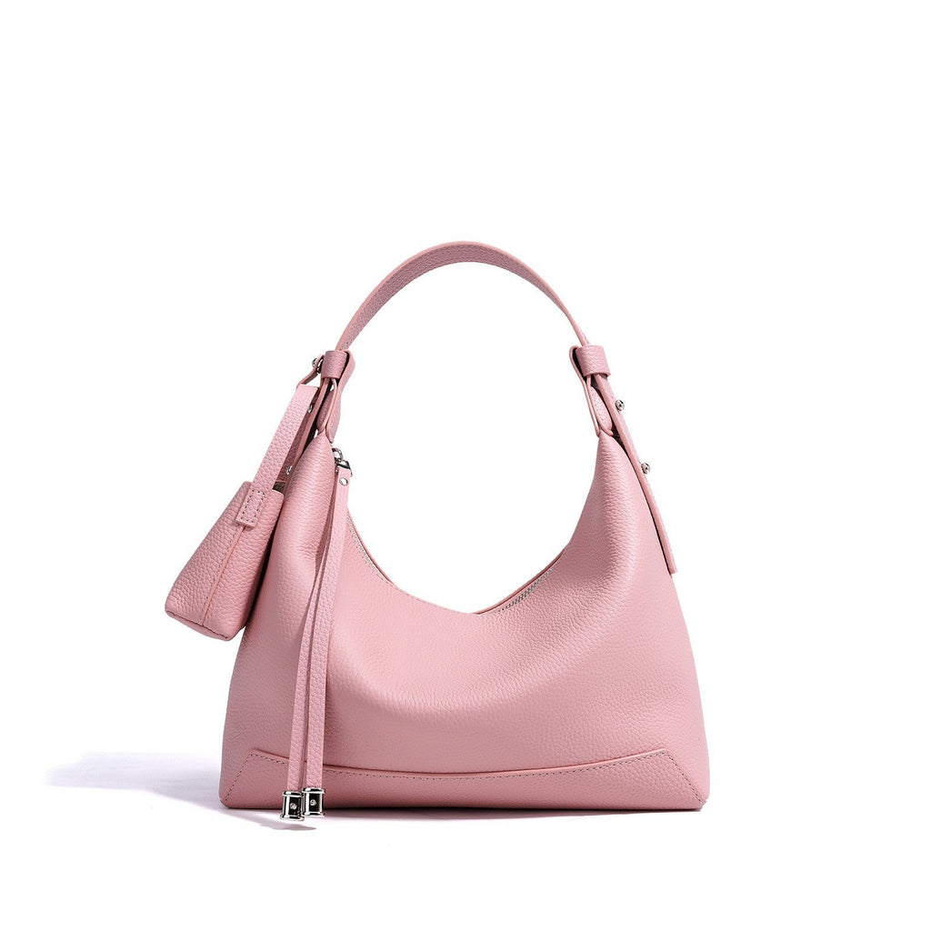 Women's Genuine Leather Pillow Bag – Full-Grain Cowhide Shoulder Bag