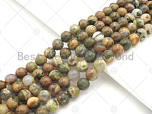 Load image into Gallery viewer, High Quality Nutural Smooth Round Rhyolite Beads, 6mm/8mm/10mm/12mm Green Brown Genuine Beads, 15.5'' Full Strand, Sku#U1141