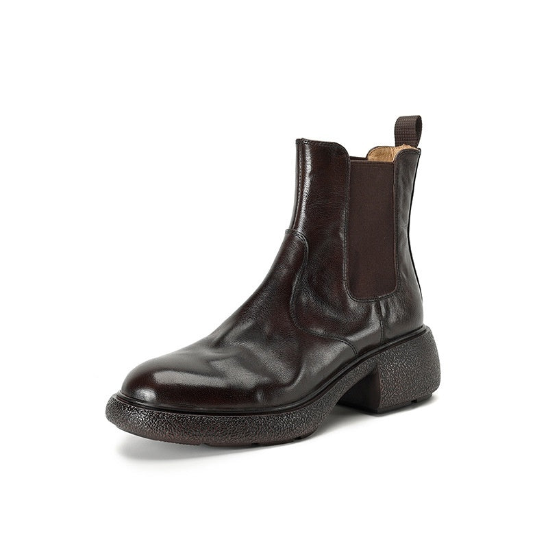 British Style Chunky Heel Ankle Boots