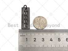 Load image into Gallery viewer, Hollow Out HOPE Bar Pendant, Gold/Silver/Rose Gold/Black Rectangle Hope Dog Tag Pendant, DIY Jewelry Gift, 10x29mm, Sku#ML04