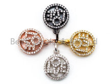 Load image into Gallery viewer, CZ Micro Pave 13mm love Round Pendant/Charm,CZ Love Charm, sku# F341