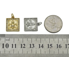 Load image into Gallery viewer, CZ Pave Anchor Flower Square Charm, Sku#F1503